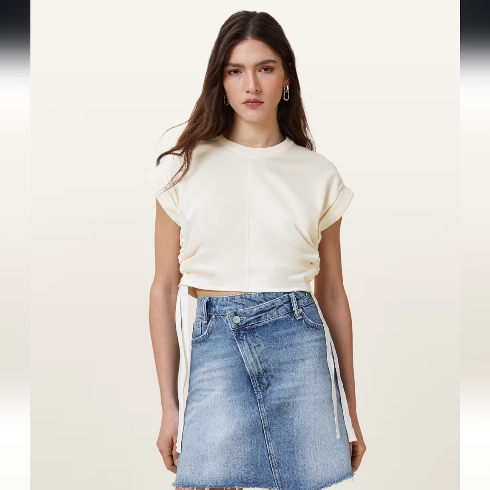 All Saints Cream Short Sleeve Tee